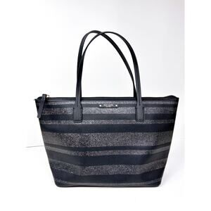 kate spade Black Glitter Stripe Tote
